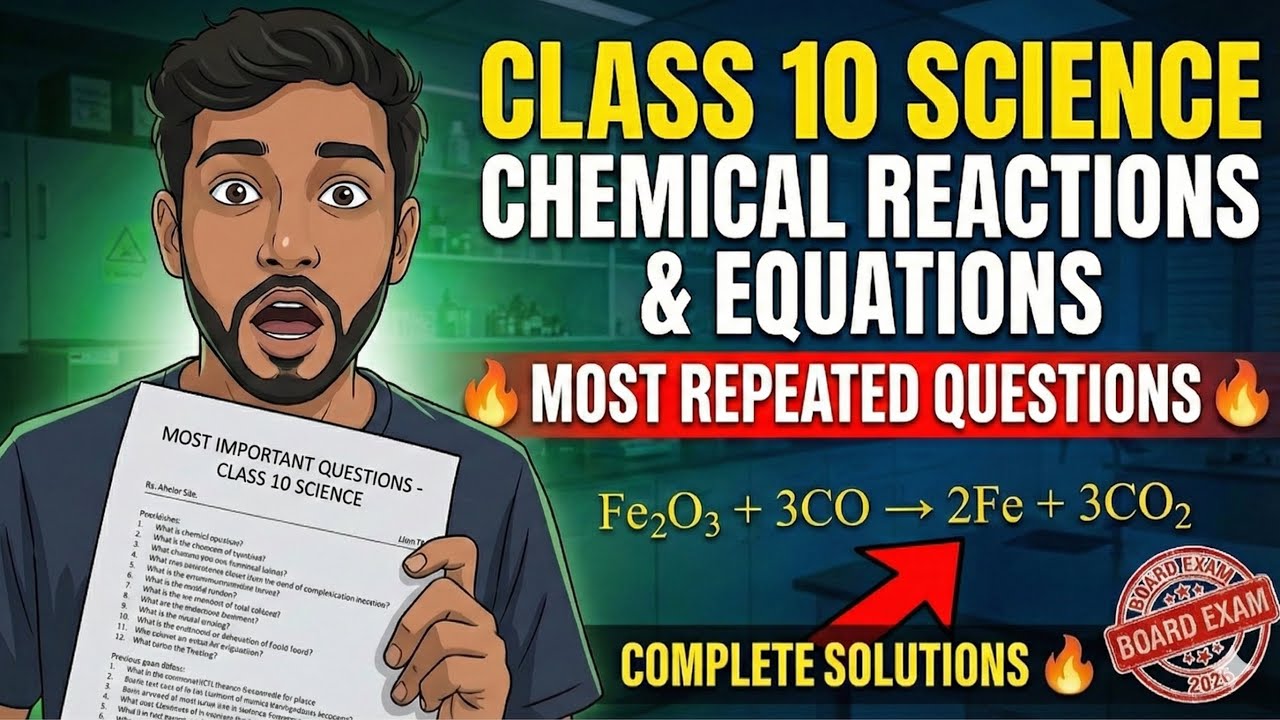 Guaranteed Questions for Class 10 Boards || Chemical Reactions & Equations 2026