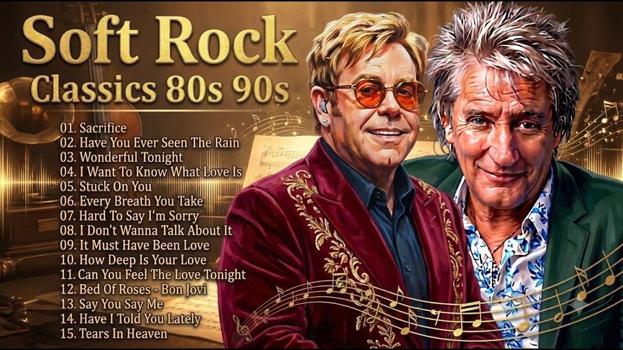 Rock Anthems Forever 2026 👑 The Golden Age of Soft Rock (Songs by Rod Stewart, Elton John)