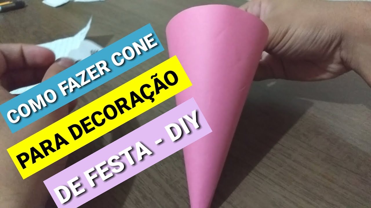 DIY - COMO FAZER CONE PARA DECORAR FESTA | PASSO A  PASSO |  #aprendacommatheus | Viida de casados