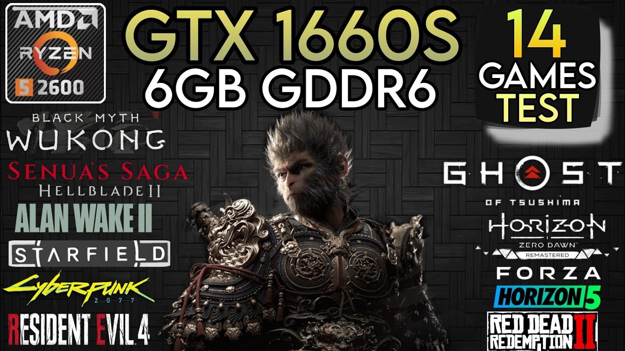 GTX 1660 Super + Ryzen 5 2600 & 32GB Ram - Test In 14 Games !