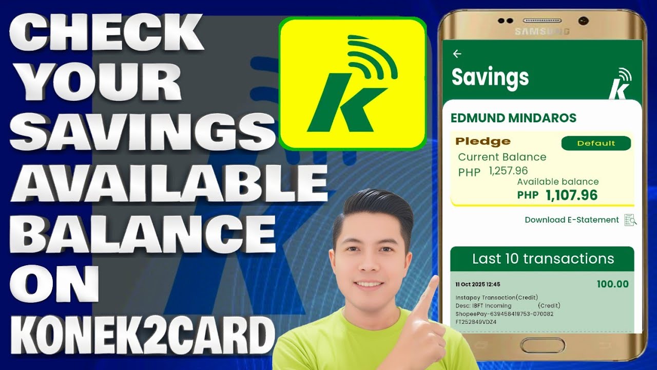 How To Check Your Savings Available Balance on Konek2CARD App