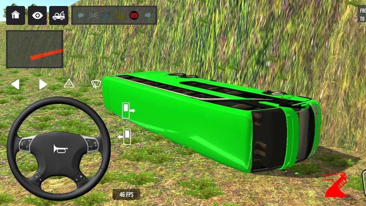 😭 Roadside Slope Accident | 😱 Heavy Bus Driving Fail | 🔥 Bus Simulator India