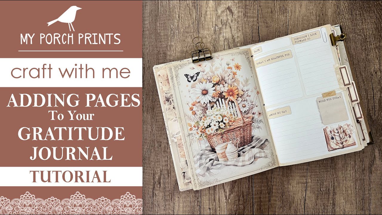 ADD PAGES & PHOTOS TO YOUR COZY GRATITUDE JUNK JOURNAL | Phone Photo Printer | My Porch Prints