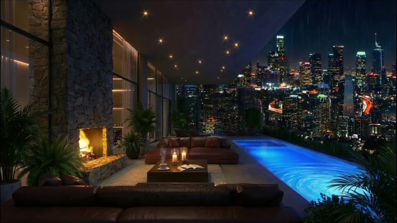 Premium Rooftop Ambience | 90's lofi beats to study, relax & drift off