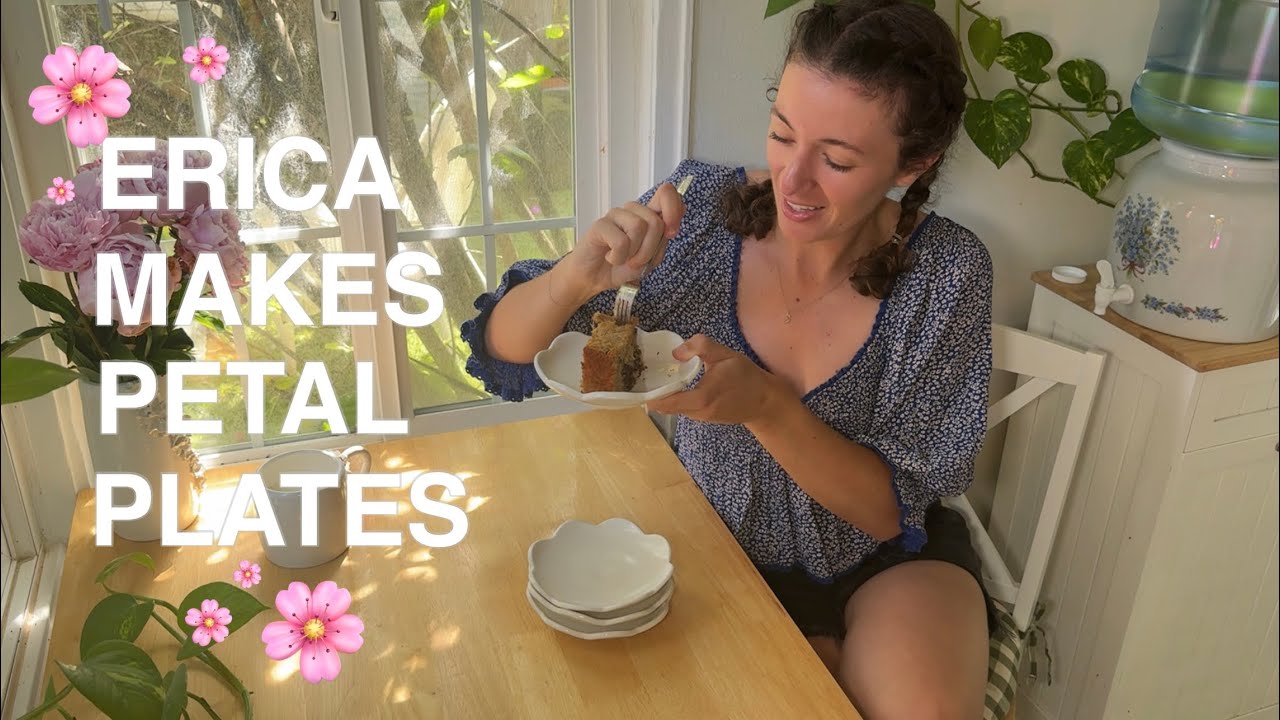 POTTERY HOW-TO: petal plates 🌸 // ceramics tutorial // dessert plates