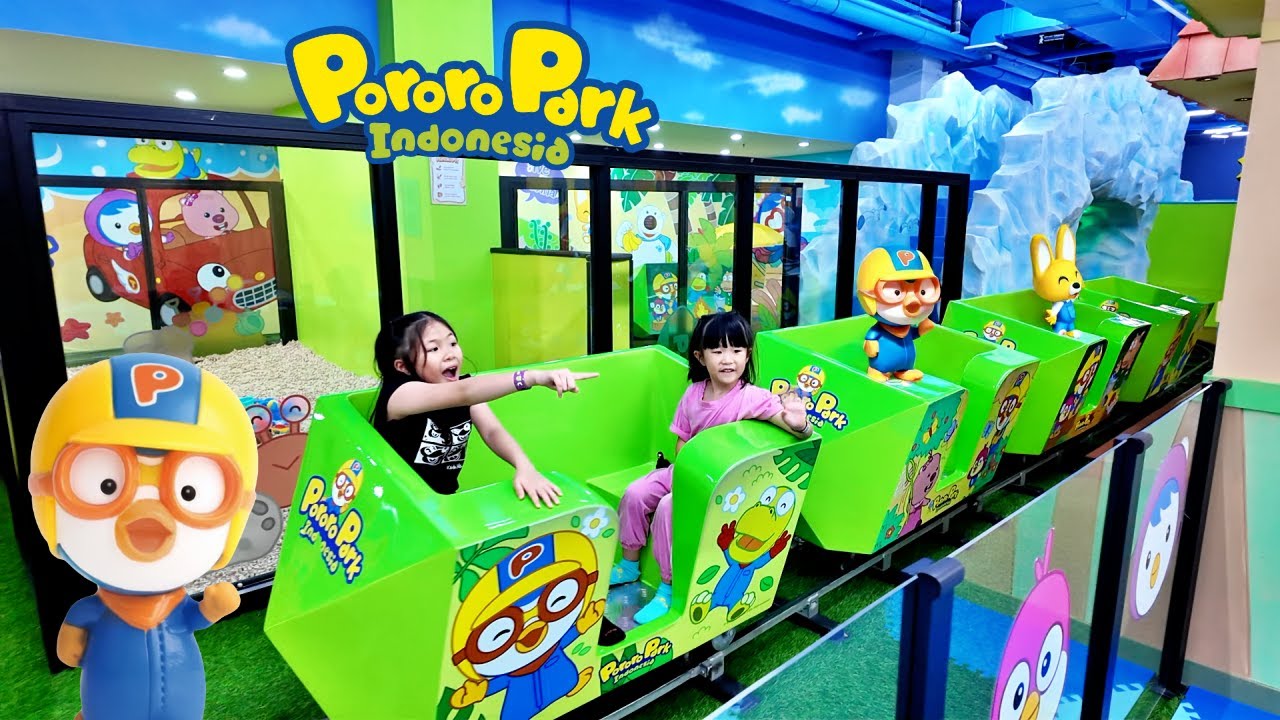 Naik Kereta Pororo Choo Choo Train Kereta Anak, Main Mainan Masak Kue Pororo Park
