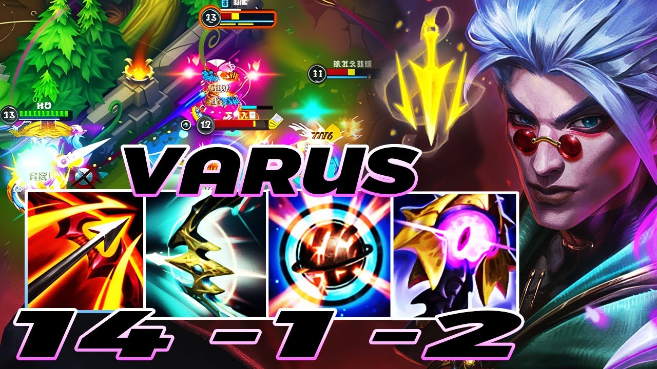 WILD RIFT VARUS ADC GAMEPLAY | 14 -1 -2 MVP | VARUS BUILD RUNES