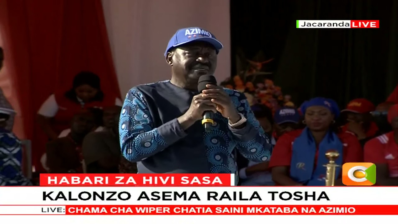 Raila Odinga addresses the masses at Jacaranda