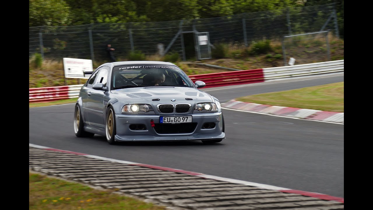 Nordschleife Onboard BMW E46 M3 CSL (EU GO 97) - 7:56 BTG with big obstacle at Galgenkopf