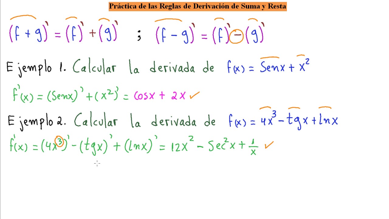 ►Aprende Rápido y Fácil la Regla de Derivación de la Suma y Resta de Funciones