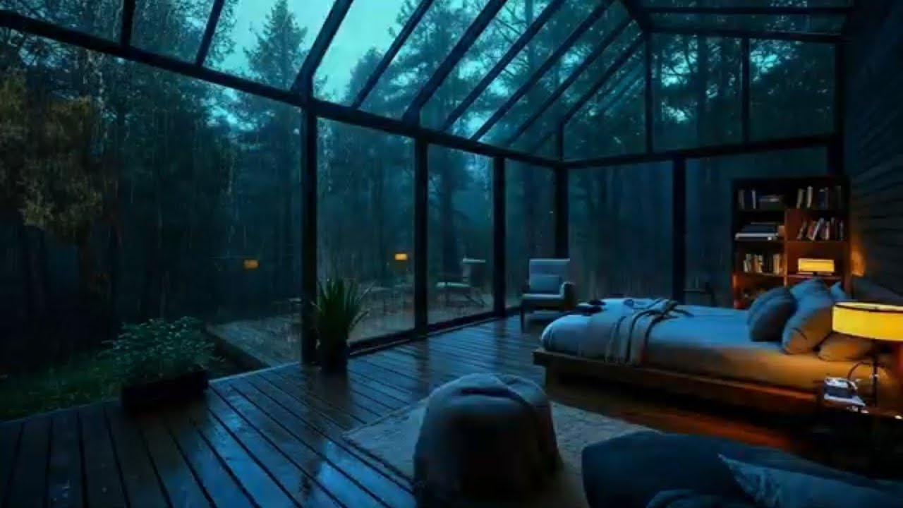 Rainstorm in the Cabin at Night 🌧️ Perfect Sounds for Sleeping & Meditation