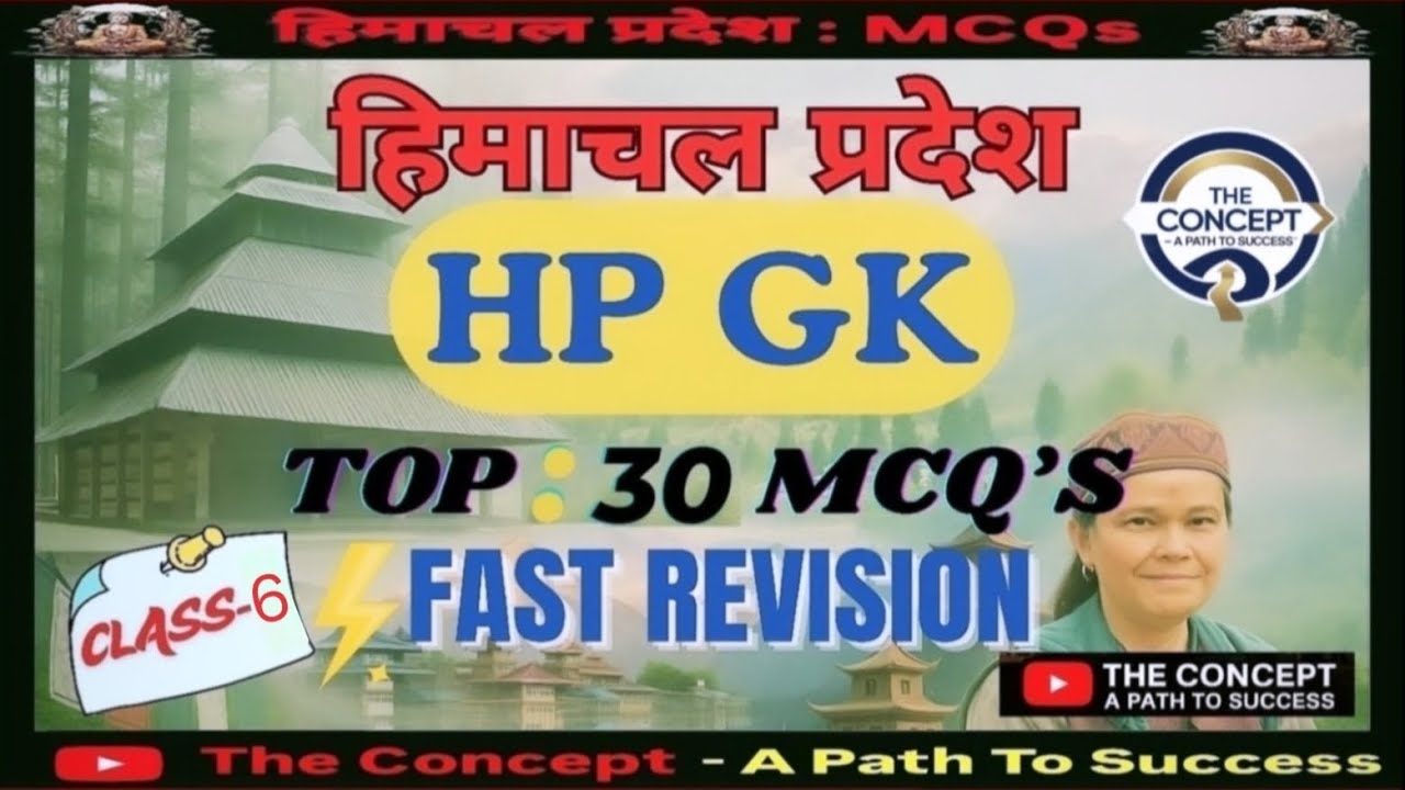 Most Important MCQs of HP GK : Part -6 || Top 30 MCQs of HP GK Based on Latest Pattern 2025-26