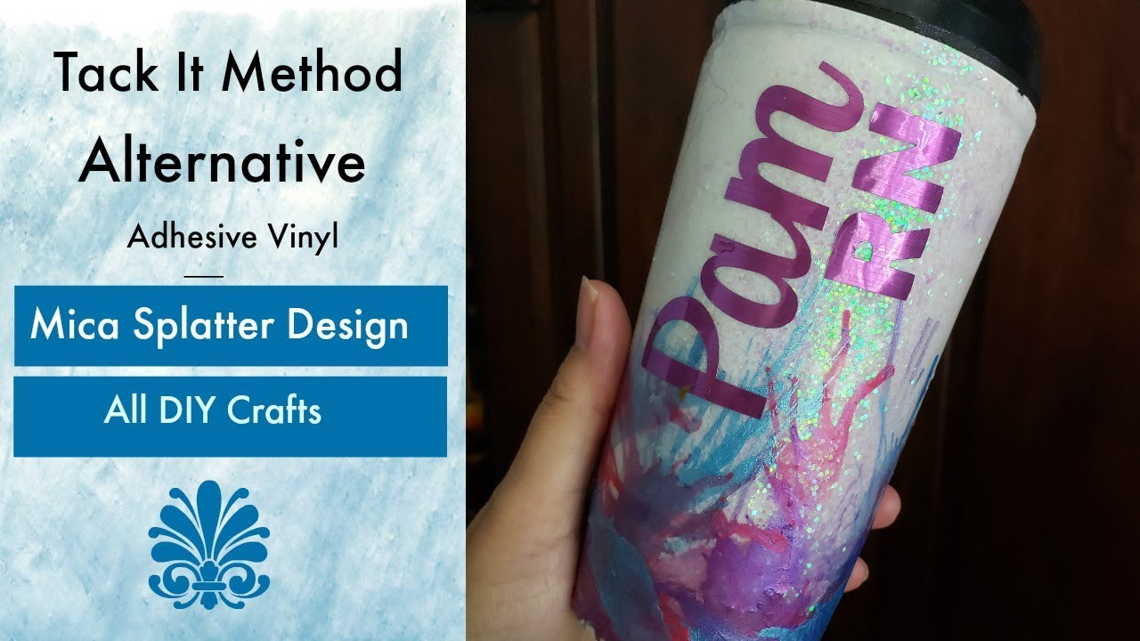 Tack It Method Alternative Glitter Tumbler Using Mica Powder on Stainless Steel Cup