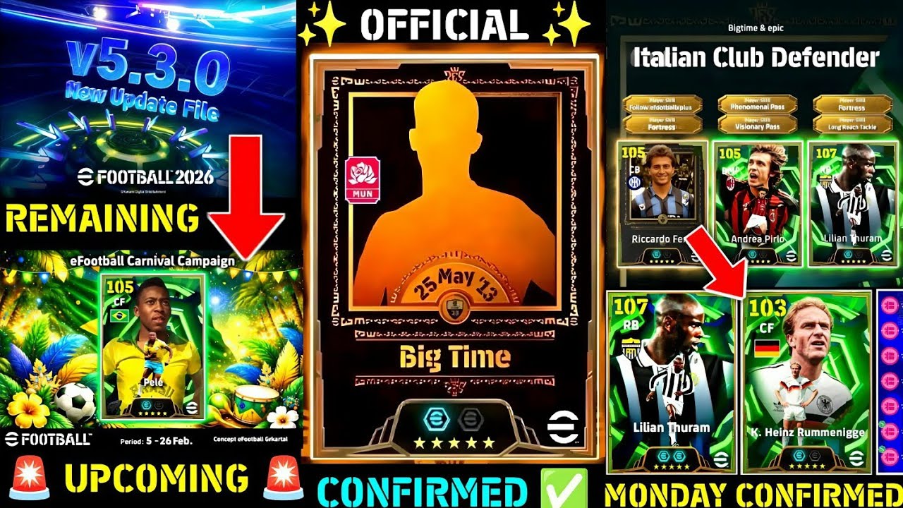 All Updates Coming This Week In eFootball 2026 🤩 Free Epic & Coin + New Epic World Classic,  Bigtime