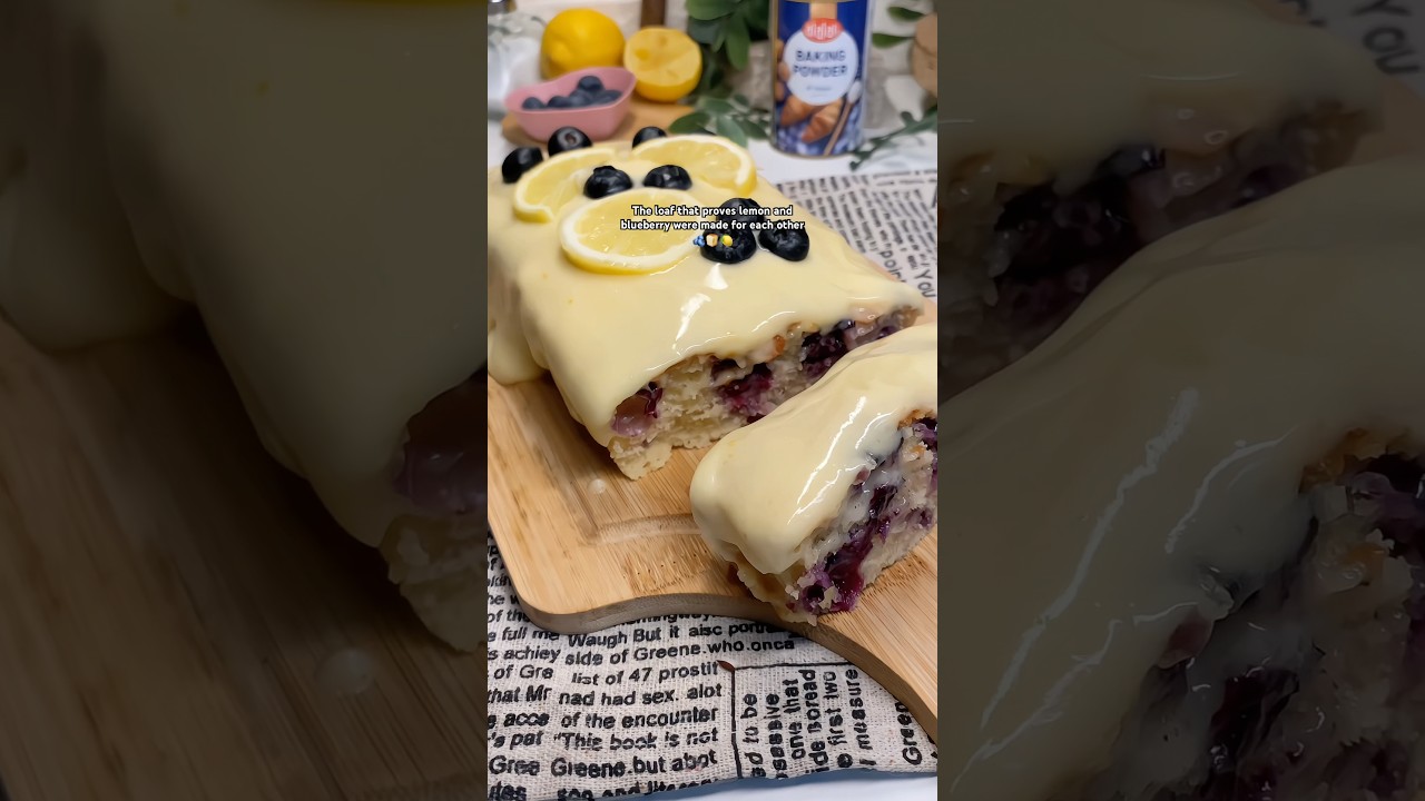 Lemon Blueberry loaf 🫐🍋 #shorts