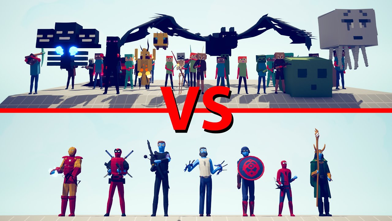 MINECRAFT Team vs MARVEL Team - Totally Accurate Battle Simulator TABS