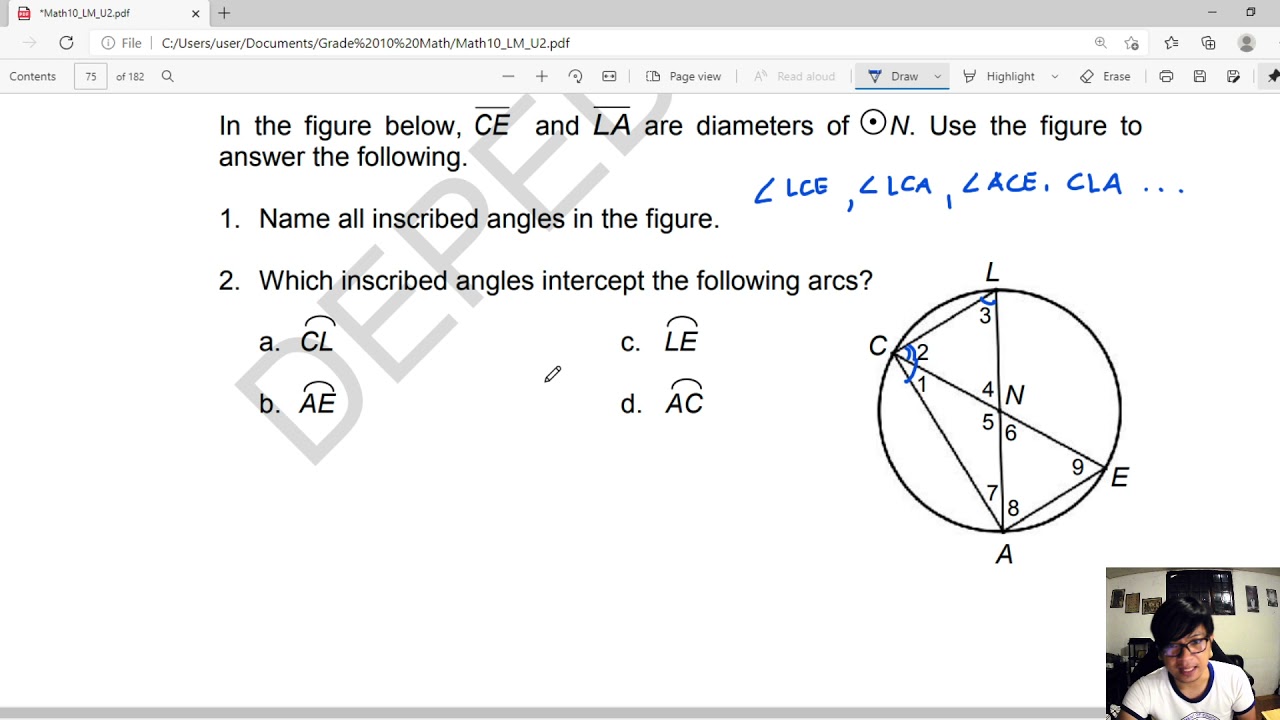 Grade 10 Math - Inscribed Angles
