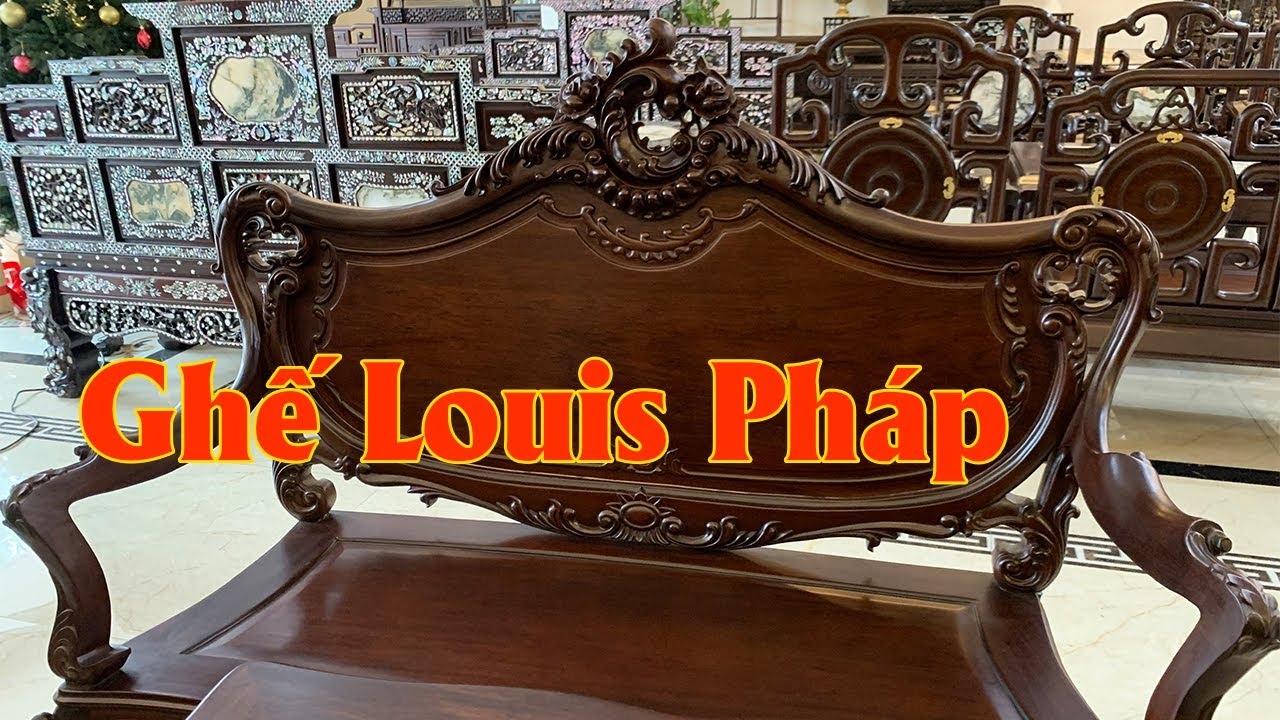 NGẮM Bộ Bàn Ghế Louis Pháp Gỗ Gụ 6 Món Hoàn Thiện Cực Nét - Đồ Gỗ Mai Toàn