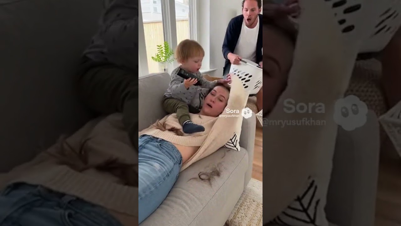 Baby Gives Mommy a Haircut… Oops 😂✂️