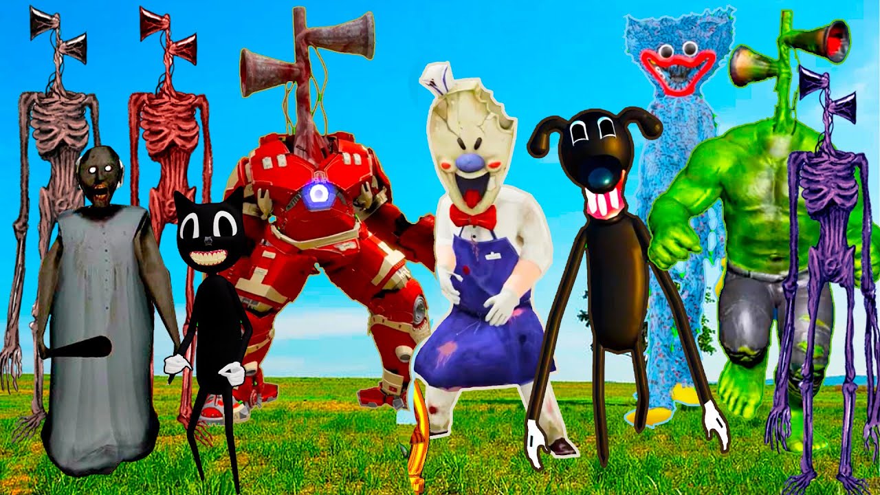 Team Siren Head Trevor Henderson Creatures VS boss monster battle animation complete edition