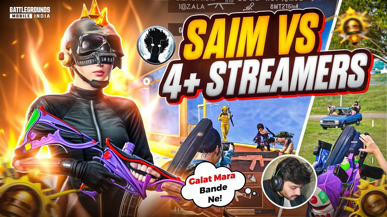 SAIM Against Skilled *Conqueror 4+ Streamers ?! 🤯 | BGMI🔱