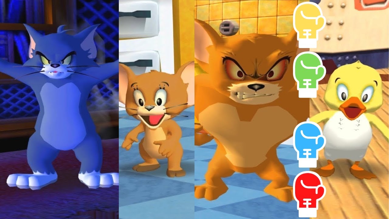 Tom and Jerry War of the Whiskers (3v1): Tom, Jerry and Monster Jerry vs Duckling HD - Funny Cartoon