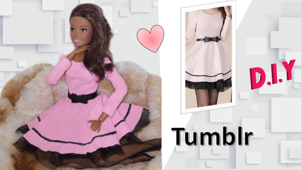 Roupas para Barbie. D.I.Y👗Como Fazer  Vestido para Bonecas