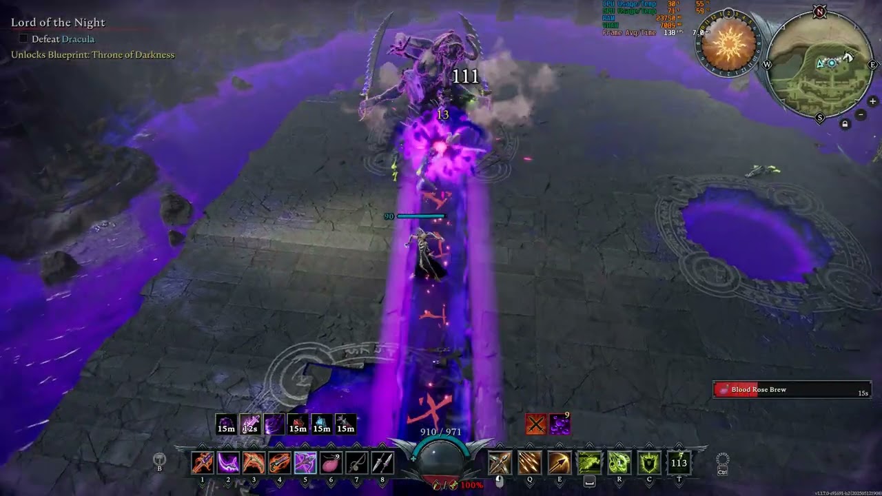 V Rising - Megara First Kill Brutal Solo - Crossbow crit + minion build