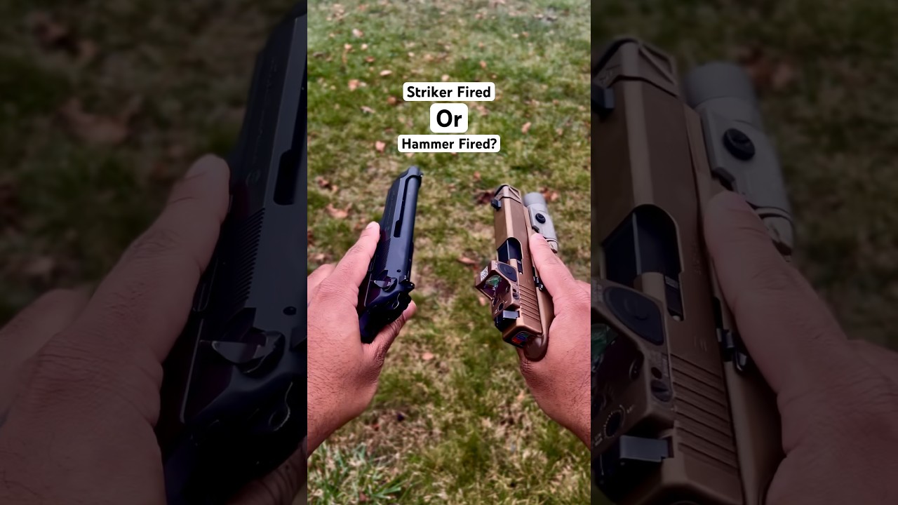 Striker Fired or Hammer Fired? 🤔 #shorts #9mm #glock #beretta #peezyorpj