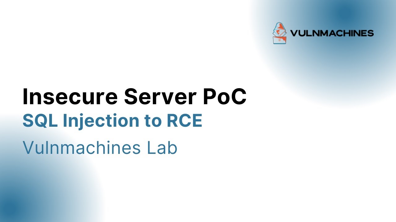 SQL Injection to RCE | Insecure Server Vulnmachines Lab