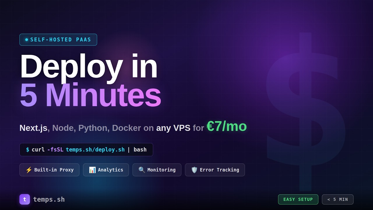 Self-Host Next.js + Postgres on Any VPS for €7/month (Full Setup)