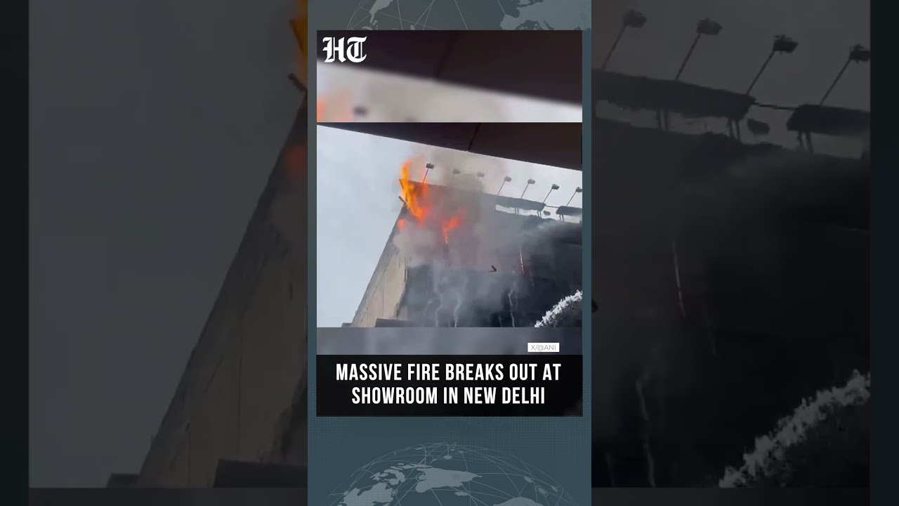 Massive Fire Engulfs Showroom in New Delhi, Firefighters Rush to Control Blaze | India News