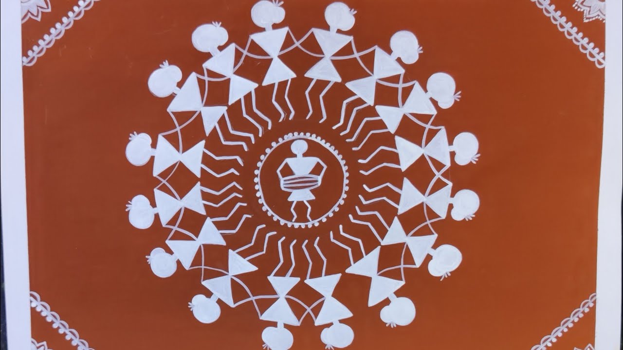 how to draw Warli painting/easy for beginners Warli Art/folk/tribal art