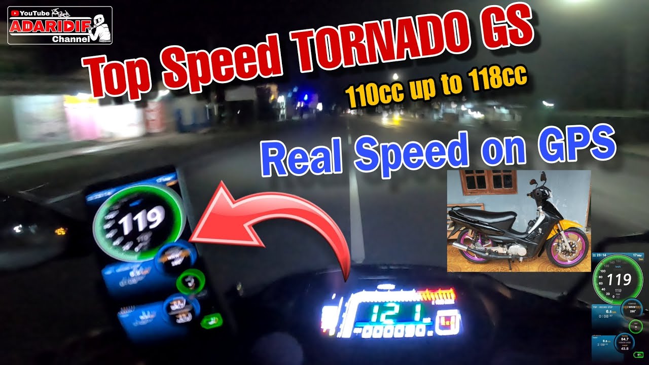 Top Speed Suzuki TORNADO GS 110cc up to 119cc • Real Speed on GPS •Stang sampai oleng • Riding malam