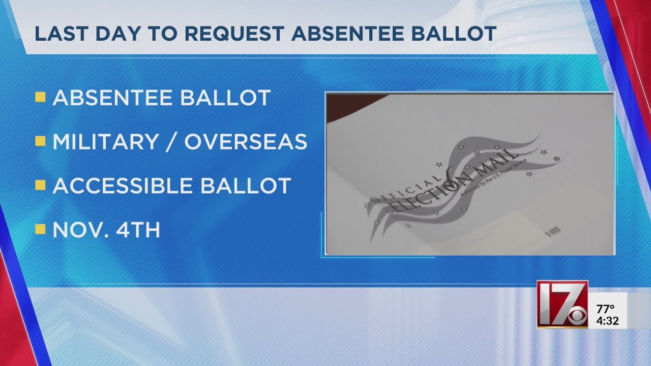 Last day to request absentee ballot in North Carolina