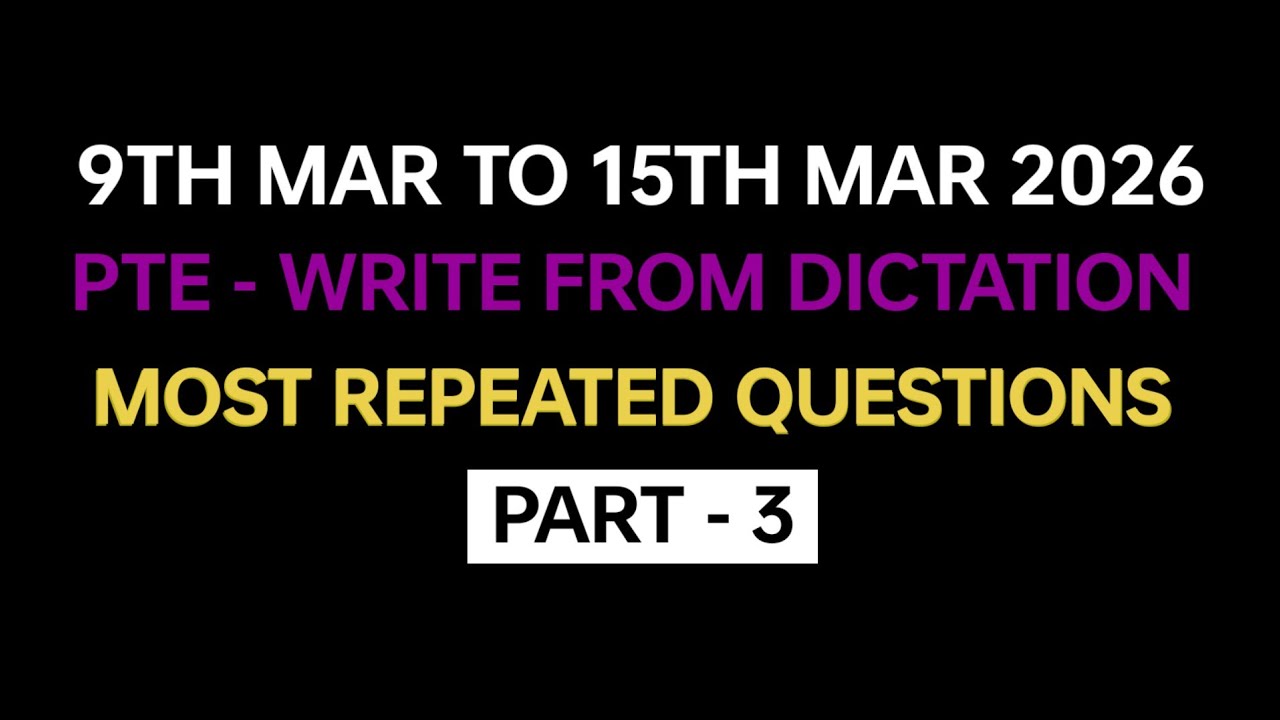 Прогноз результатов экзамена PTE Listening Write from Dictation (Part-3) на март 2026 года | Writ...
