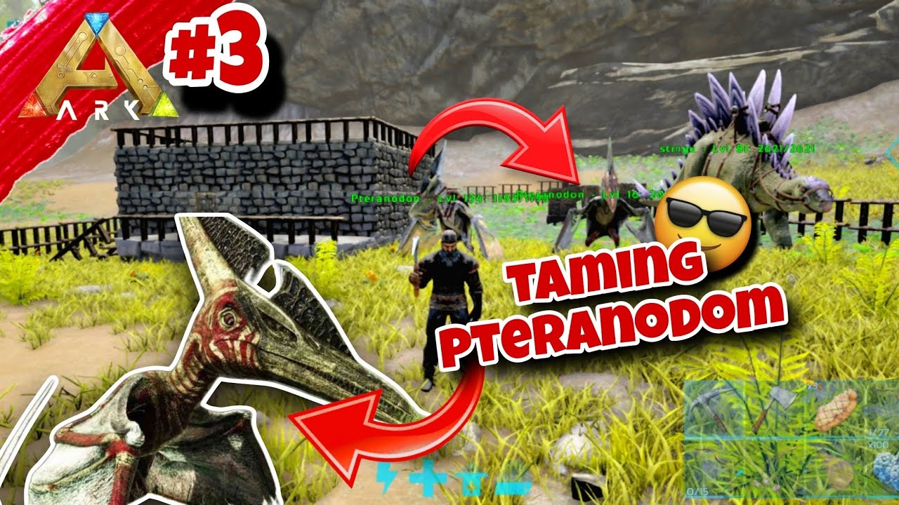 made a new base & taming pteranodon | ark mobile | ep 3 | how to tame pteranodon #arkultimatemobile