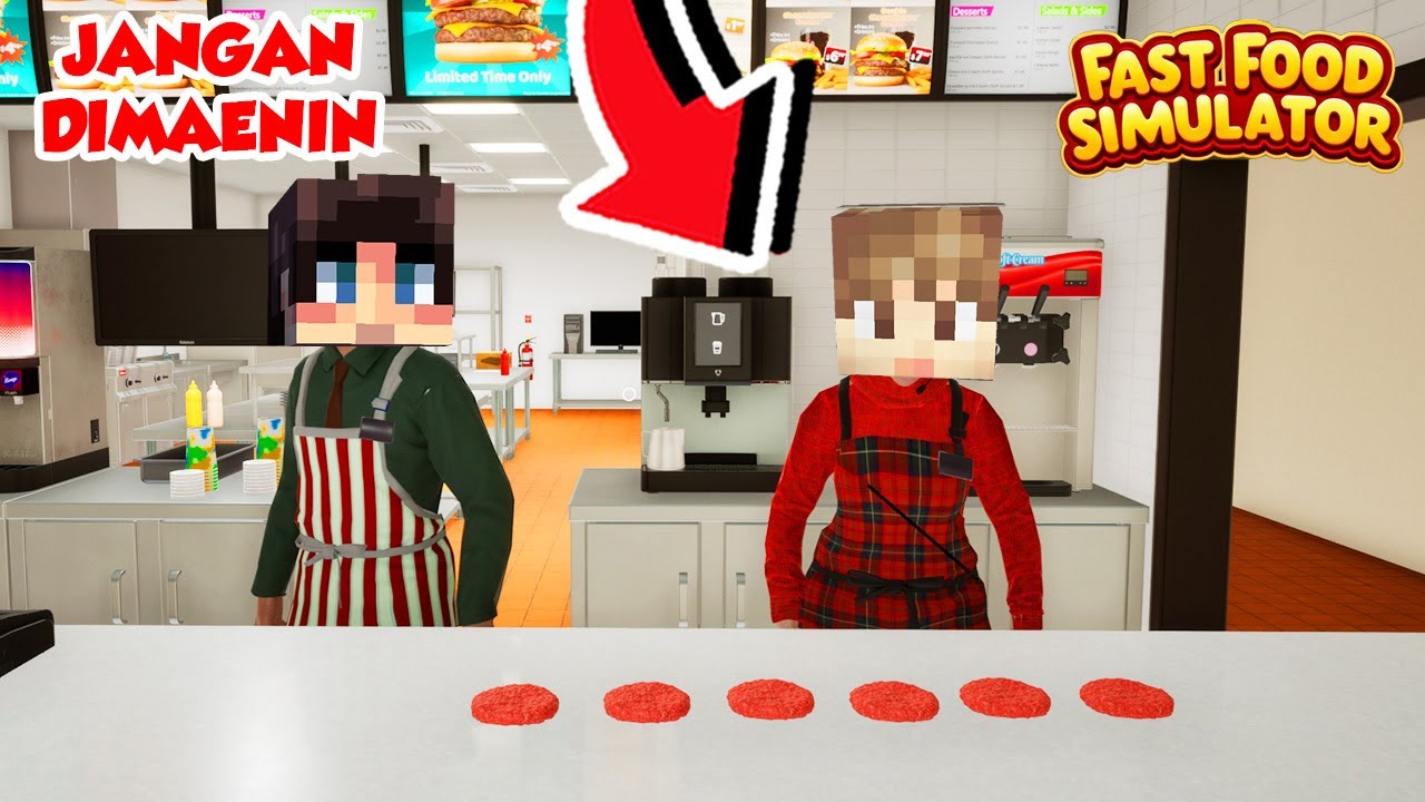 DUO KOCAK LANJUT JADI KARYAWAN RESTORAN FASTFOOD!!! - FAST FOOD SIMULATOR #2