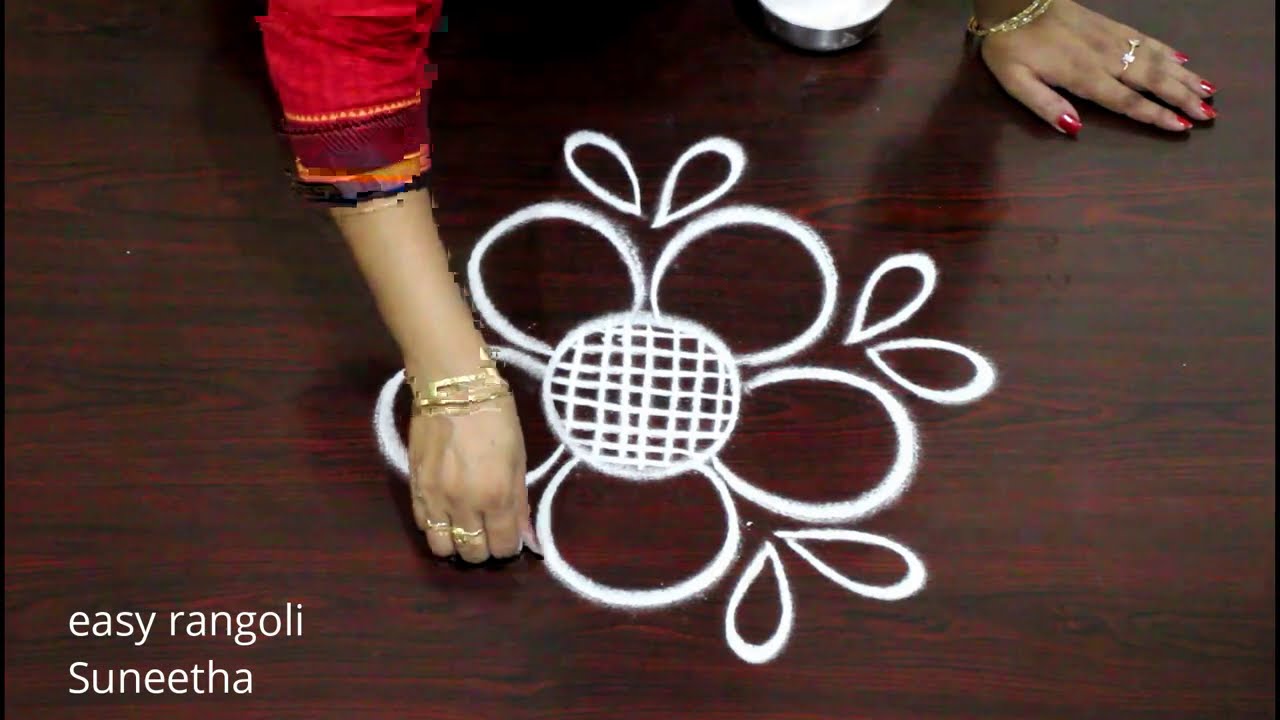 easy Freehand rangoli & muggulu by easy rangoli Suneetha - Daily kolam designs for Beginners