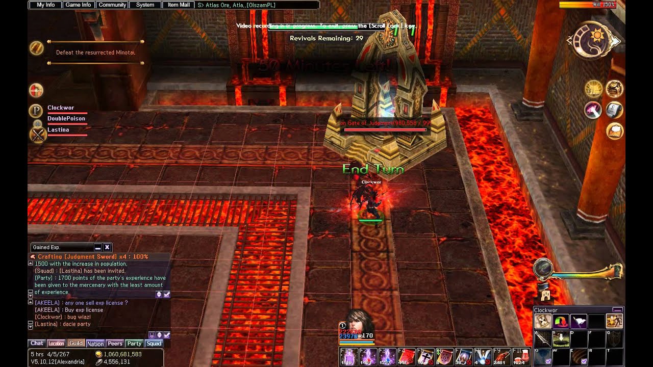 Atlantica Online - Minotaur Raid Hard 135 lv, solo bow main after patch