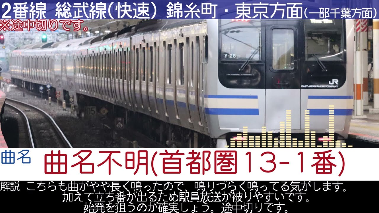 [速報版]津田沼駅新旧発車メロディー集