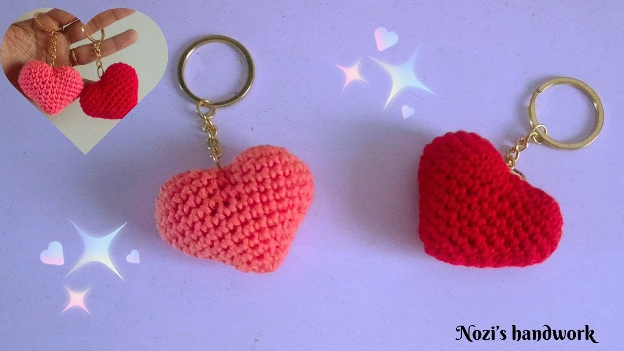 How to Crochet a Heart Keychain in Tamil |For Absolute Beginners-Eng Sub#crochetkeychain #crochet