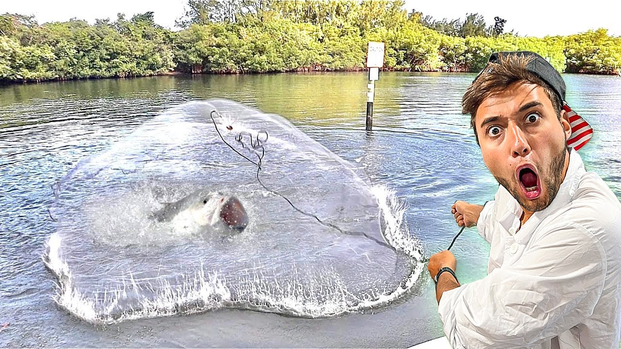 PESCANDO PEIXES MONSTROS no LAGO com REDE de PESCA *tarrafa*