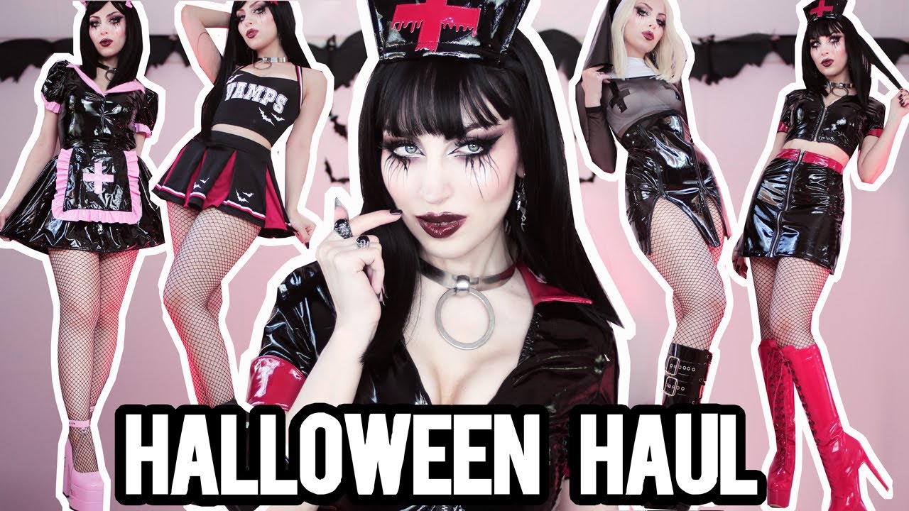🎃🖤 DOLLS KILL HALLOWEEN HAUL 🖤🎃 Goth Costumes and Shoes Try On / Review |  Vesmedinia