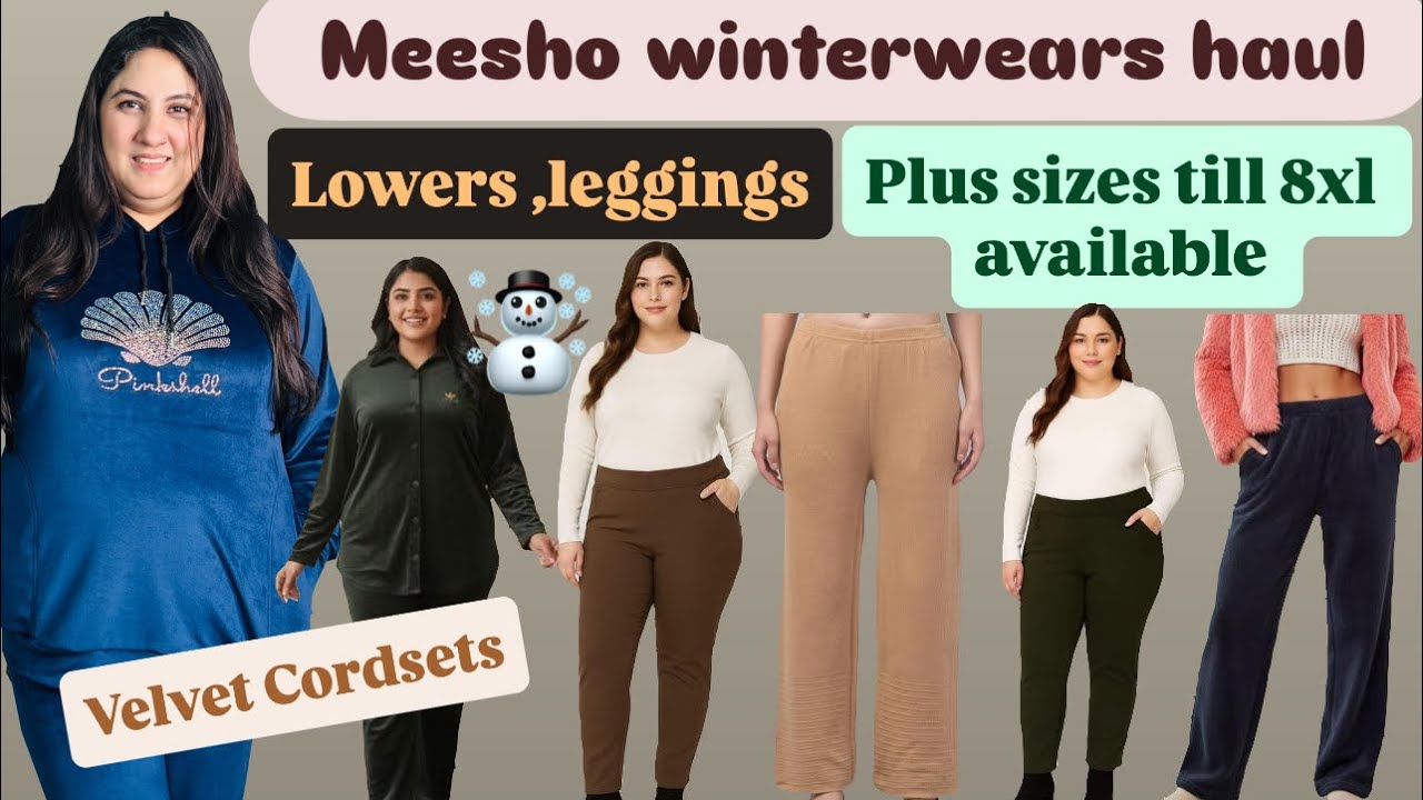 Meesho haul||Plus size Woolen lowers,jegging &Cordsets||Winterwers haul||sizes till 8xl available 