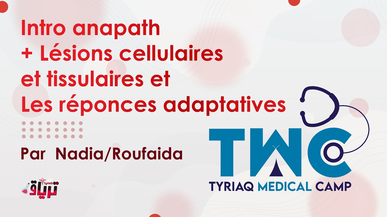 #TMC Intro anapath + Lésions cellulaires et tissulaires et Les réponces adaptatives  Nadia/Roufaida