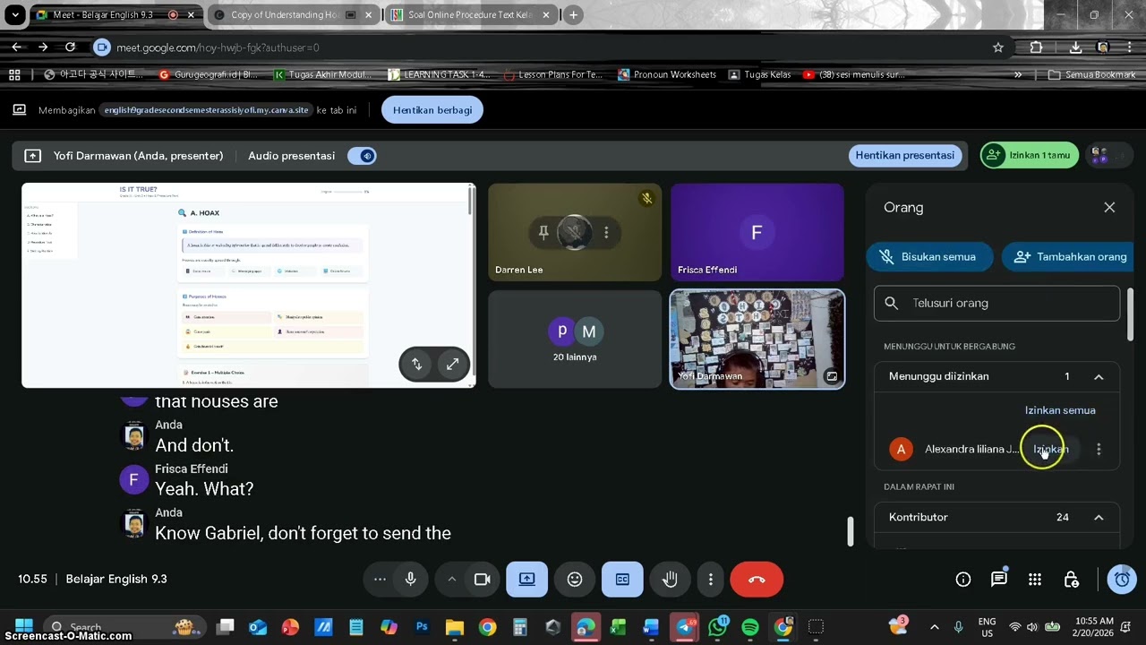 Hanya Sebuah Video Dokumentasi Pembelajaran Daring. Februari 2026