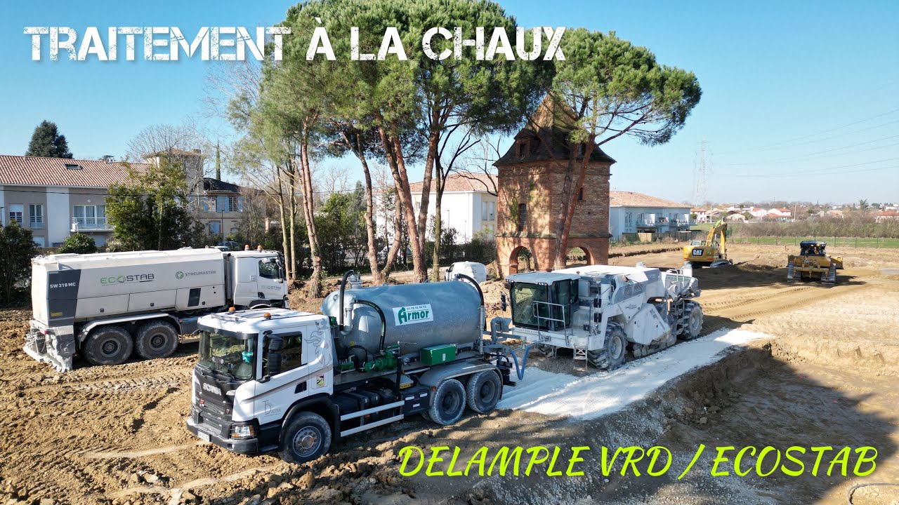 Traitement de sol à la chaux avec  DELAMPLE VRD & ECOSTAB