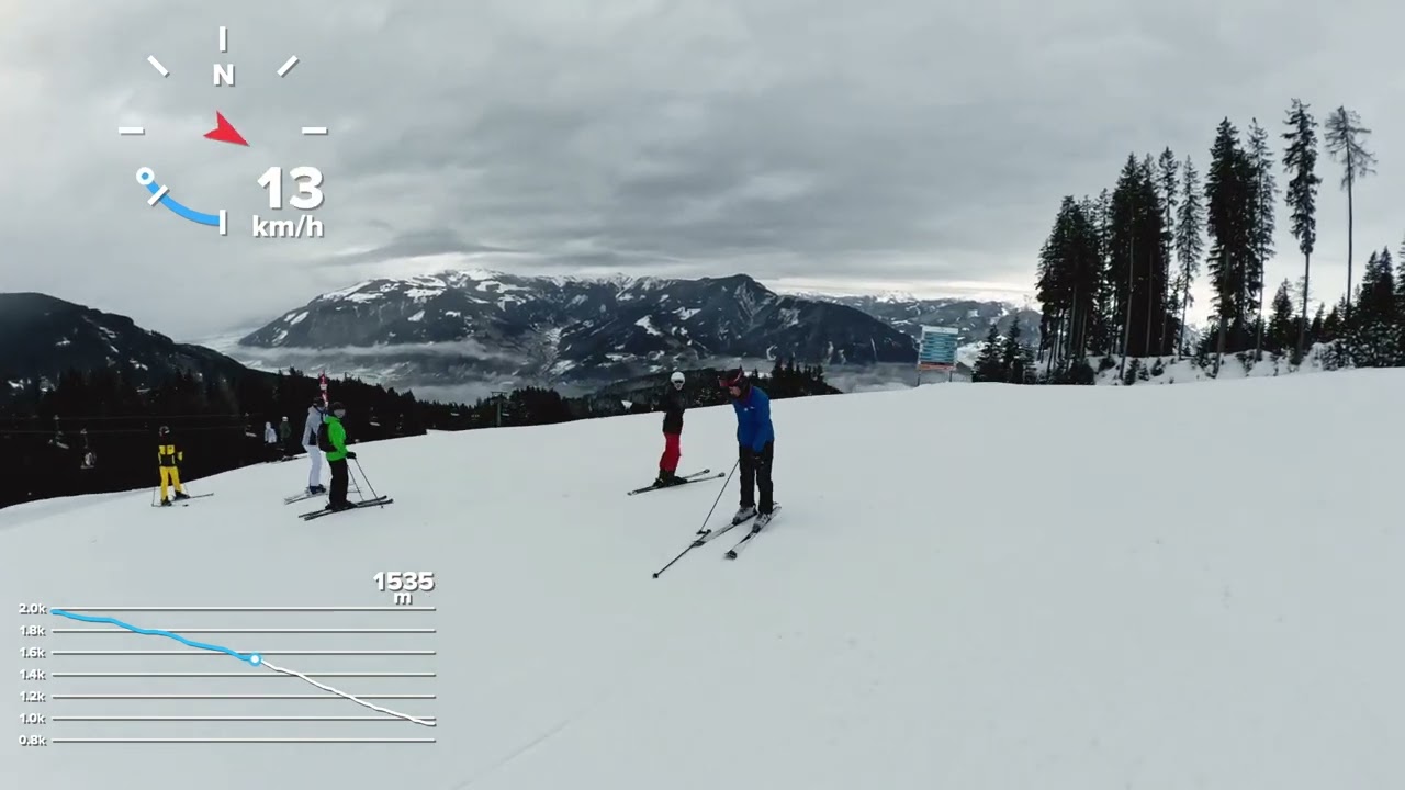 Zell am See Austria 4K ZJAZD Z SCHMITTENHOHEBAHN (2000 m) ZJAZD TRASAMI NIEBIESKIMI I CZARNĄ 13