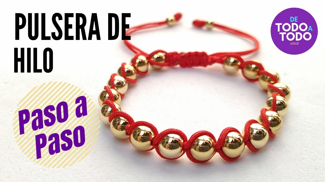 👉C&oacute;mo hacer una Pulsera de hilo con cuentas estilo &Oacute;VALO paso a paso.